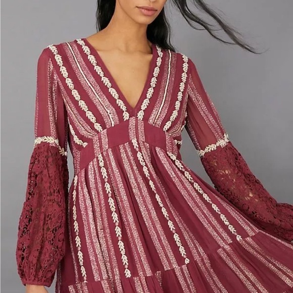 Anthropologie Dresses & Skirts - Anthropologie $248 Sz 0 Verb by Palavi Singhee Bohemian Embroidered Lace Dress